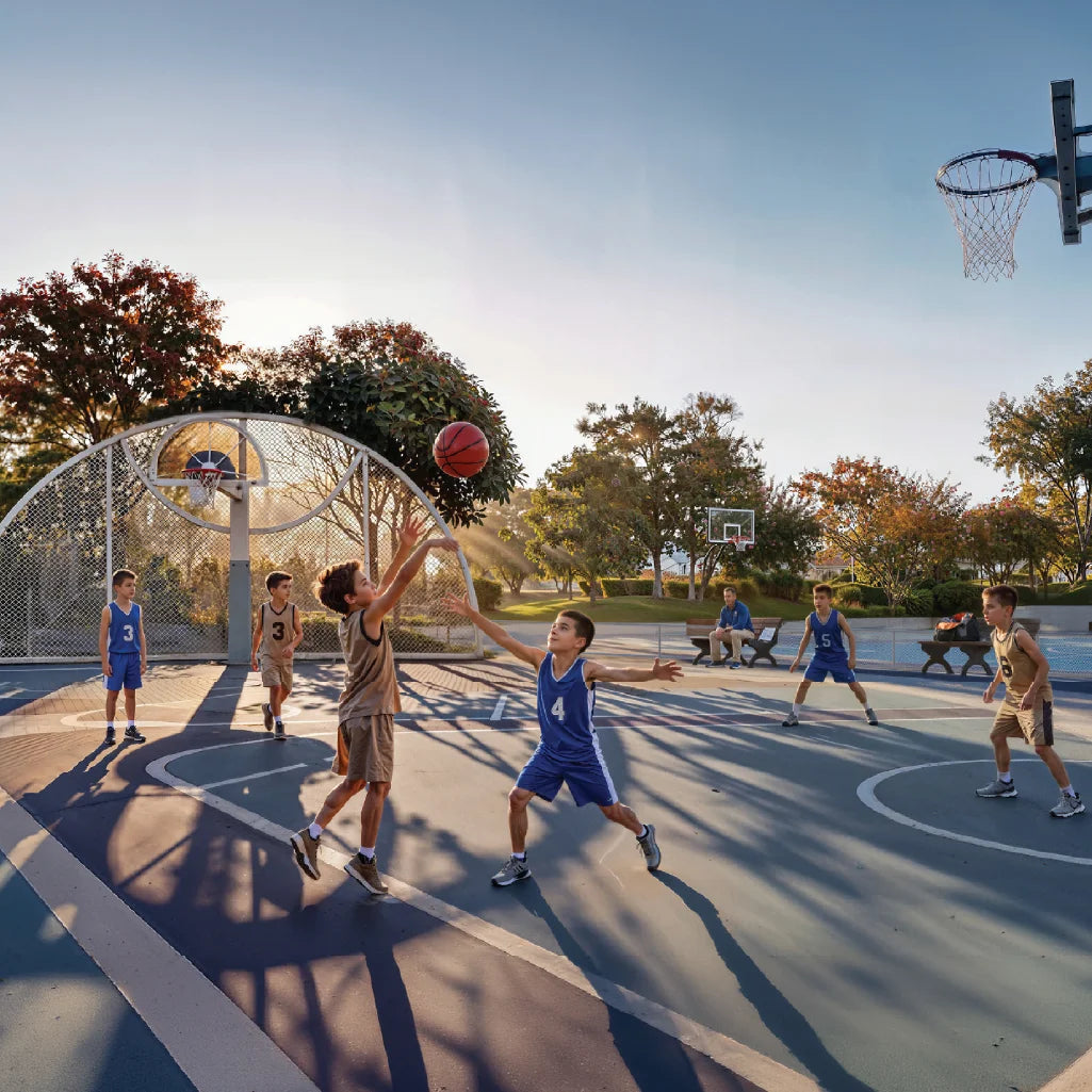 Tennis, Basketball & Volleyball Courts, Mini Golf and Skating Park