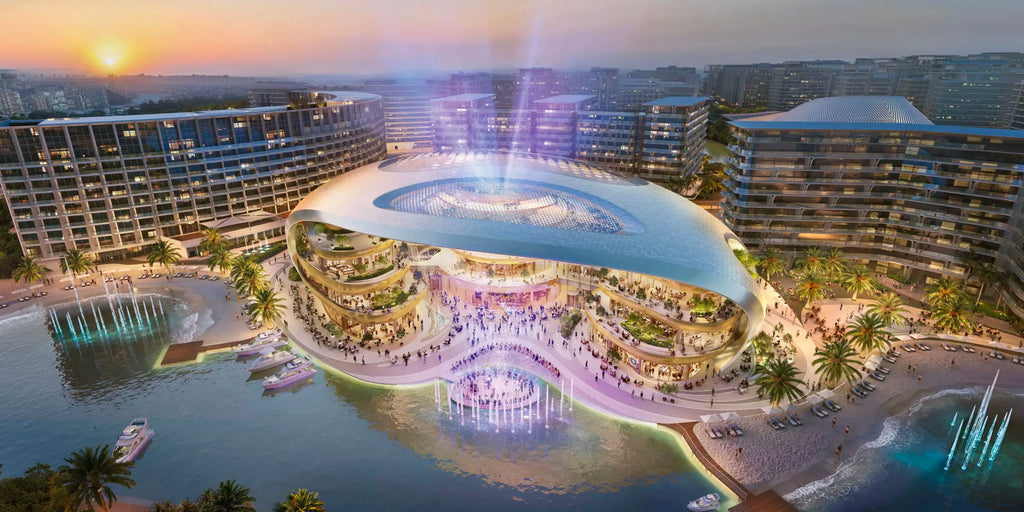 Artist’s impression of the waterfront entertainment venue at Azizi Venice