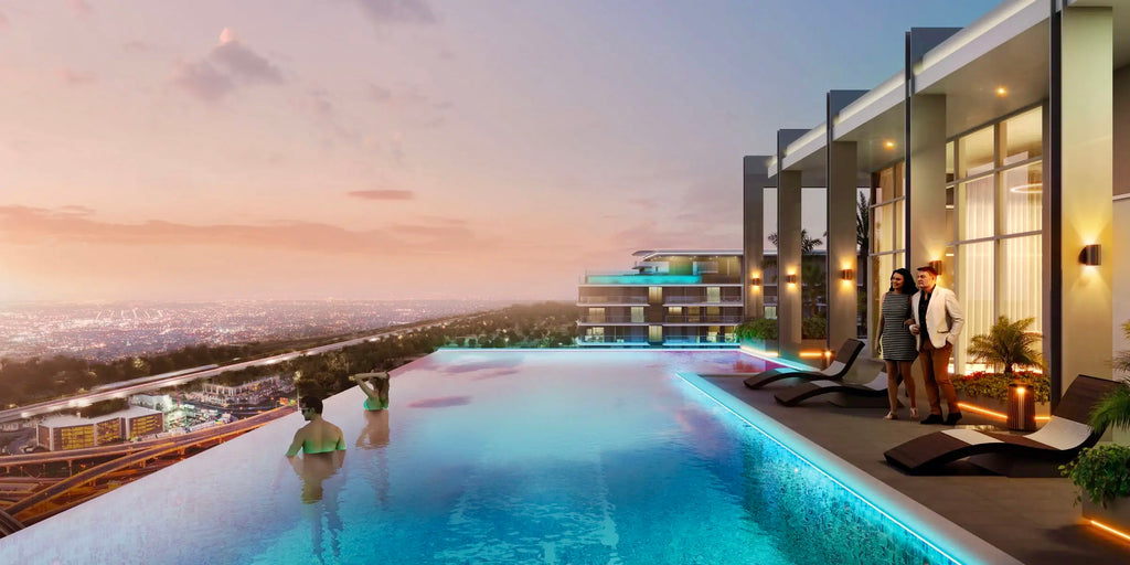 Artist’s impression of a swimming pool at Azizi Venice