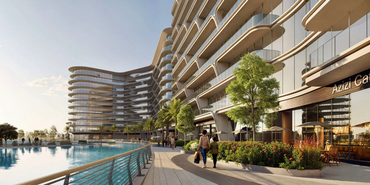 Artist’s impression of buildings along the Azizi Venice promenade